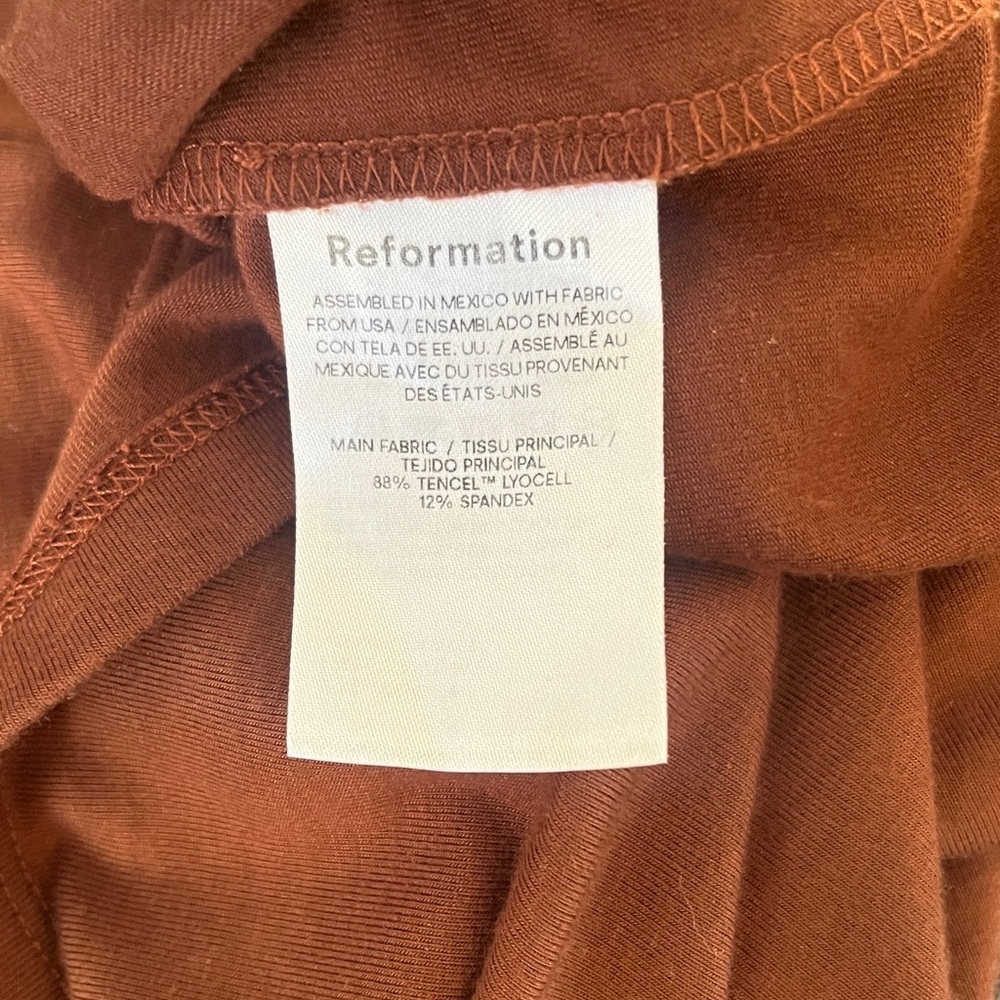 Reformation Brown Midi Dress Size M - Picture 4 of 5